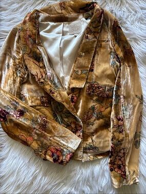 Velvet Floral Blazer Jacket